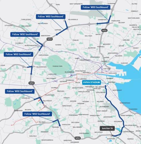 Aviva Stadium Access Map